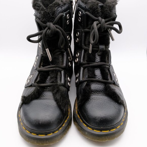 Dr. Martens 1460 Faux Fur Lined Leather Lace Up Boots - Picture 3 of 6